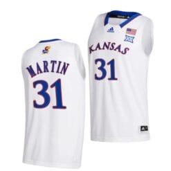 Cam Martin Jersey #31 Kansas Jayhawks College Basketball Jerseys White 2022