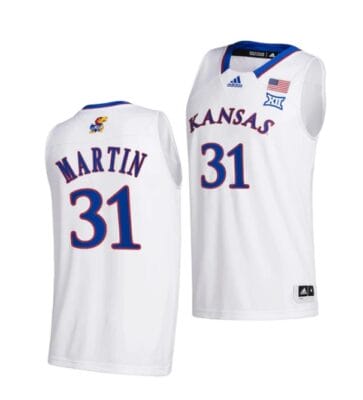 Cam Martin Jersey #31 Kansas Jayhawks College Basketball Jerseys White 2022