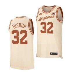 Christian Bishop Jersey #32 Texas Longhorns College Basketball Jerseys Cream
