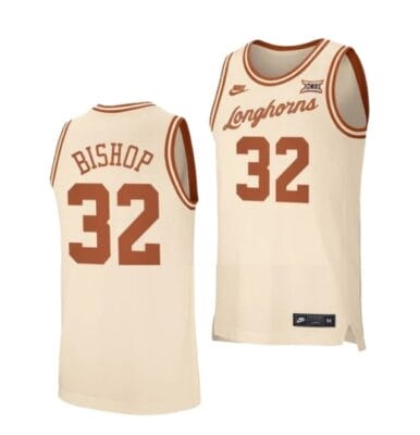Christian Bishop Jersey #32 Texas Longhorns College Basketball Jerseys Cream