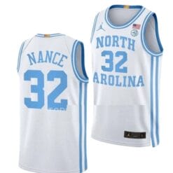Pete Nance Jersey #32 North Carolina Tar Heels College Basketball Jerseys White Elite