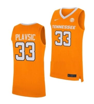 Uros Plavsic Jersey #33 Tennessee Volunteers College Basketball Jerseys Orange