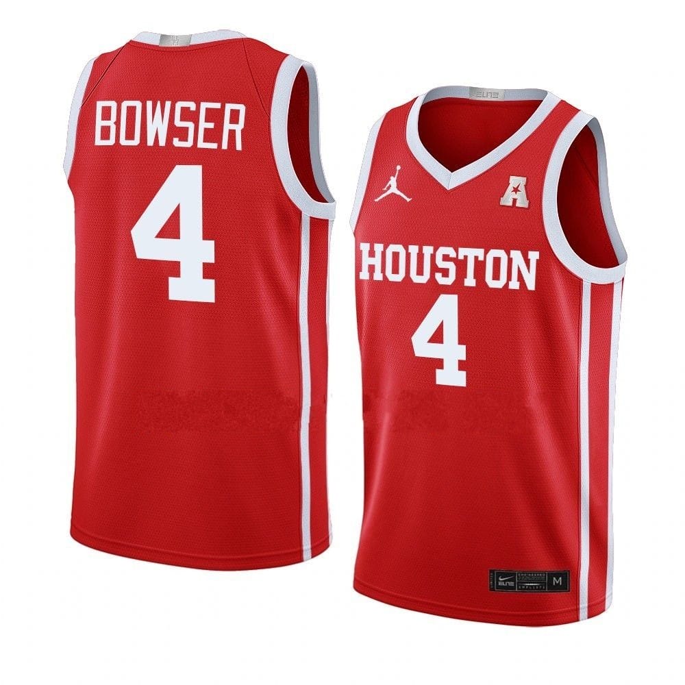 Darius Bowser Jersey #4 Houston Cougars College Basketball Jerseys Red