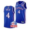 Men's Gradey Dick Jersey #4 Kansas Jayhawks College Basketball Jerseys Blue
