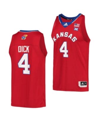 Men's Gradey Dick Jersey #4 Kansas Jayhawks College Basketball Jerseys Red Retro
