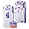 Men's Gradey Dick Jersey #4 Kansas Jayhawks College Basketball Jerseys White