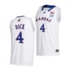 Men's Gradey Dick Jersey #4 Kansas Jayhawks College Basketball Jerseys White 2022