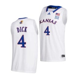Men's Gradey Dick Jersey #4 Kansas Jayhawks College Basketball Jerseys White 2022