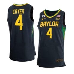 Men's #4 Lj Cryer Jersey Baylor Bears College Basketball Jerseys Anthracite Black