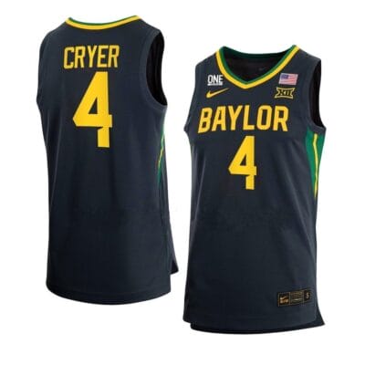 Men's #4 Lj Cryer Jersey Baylor Bears College Basketball Jerseys Anthracite Black
