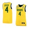 Men's #4 Lj Cryer Jersey Baylor Bears College Basketball Jerseys Anthracite Yellow