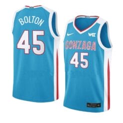 Rasir Bolton Jersey #45 Gonzaga Bulldogs College Basketball Jerseys Blue