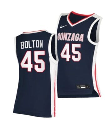 Rasir Bolton Jersey #45 Gonzaga Bulldogs College Basketball Jerseys Navy