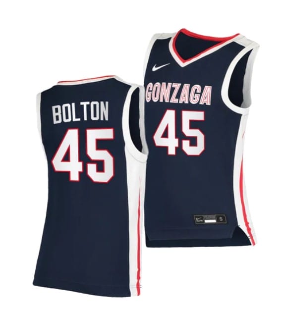 Rasir Bolton Jersey #45 Gonzaga Bulldogs College Basketball Jerseys Navy