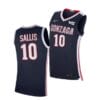 Hunter Sallis Jersey #10 Gonzaga Bulldogs College Basketball Jerseys Navy