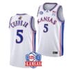 Men's Kyle Cuffe Jr Jersey #5 Kansas Jayhawks College Basketball Jerseys White