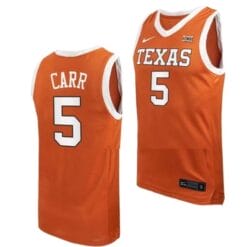 Marcus Carr Jersey #5 Texas Longhorns College Basketball Jerseys Orange