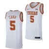 Marcus Carr Jersey #5 Texas Longhorns College Basketball Jerseys White