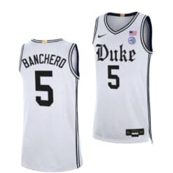 Paolo Banchero Jersey #5 Duke Blue Devils College Basketball Jerseys White Cameron