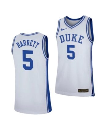 RJ Barrett Jersey #5 Duke Blue Devils College Basketball Jerseys White
