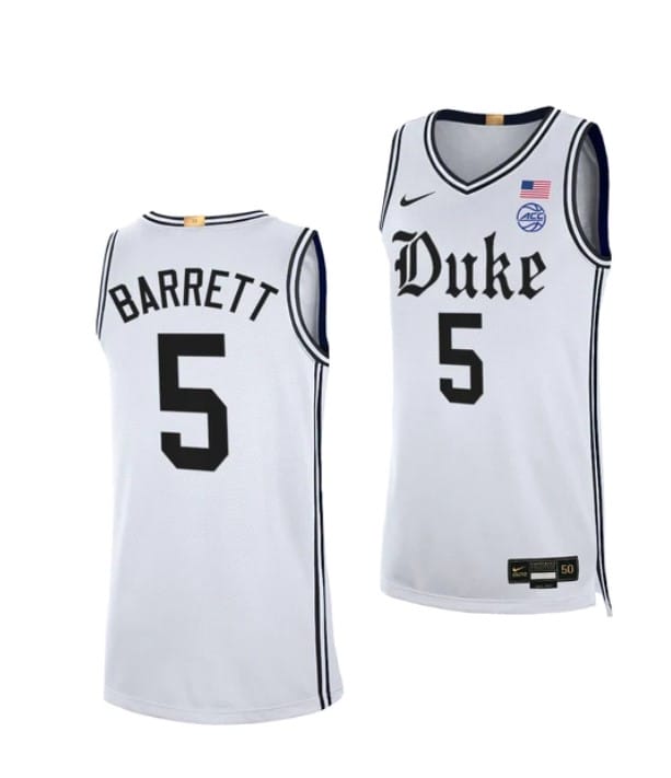 RJ Barrett Jersey #5 Duke Blue Devils College Basketball Jerseys White Cameron