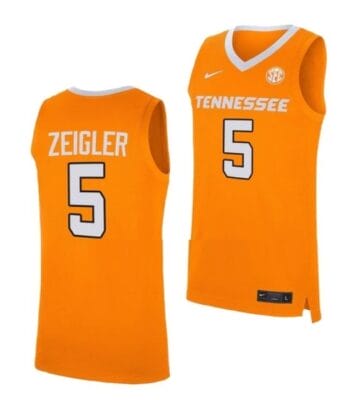 Zakai Zeigler Jersey #5 Tennessee Volunteers College Basketball Jerseys Orange