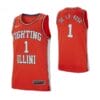 Men's Illinois Fighting Illini #1 Trent Frazier Jersey Limited College Basketball Jerseys Orange White