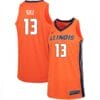 Mens Illinois Fighting Illini Kendall Gill Jersey #13 Stitch Orange College Basketball Jerseys