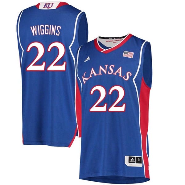 Andrew Wiggins Jersey #22 Kansas Jayhawks Royal Classic College Basketball Jerseys