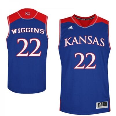 Andrew Wiggins Jersey #22 Kansas Jayhawks Royal Player College Basketball Jerseys
