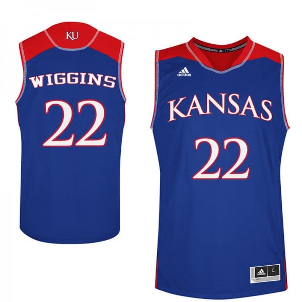 Andrew Wiggins Jersey #22 Kansas Jayhawks Royal Player College Basketball Jerseys