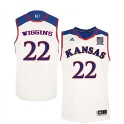 Andrew Wiggins Jersey #22 Kansas Jayhawks White College Basketball Jerseys