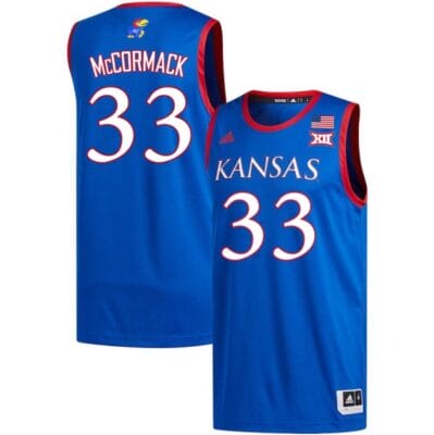David McCormack Jersey #33 Kansas Jayhawks Royal University College Basketball Jerseys
