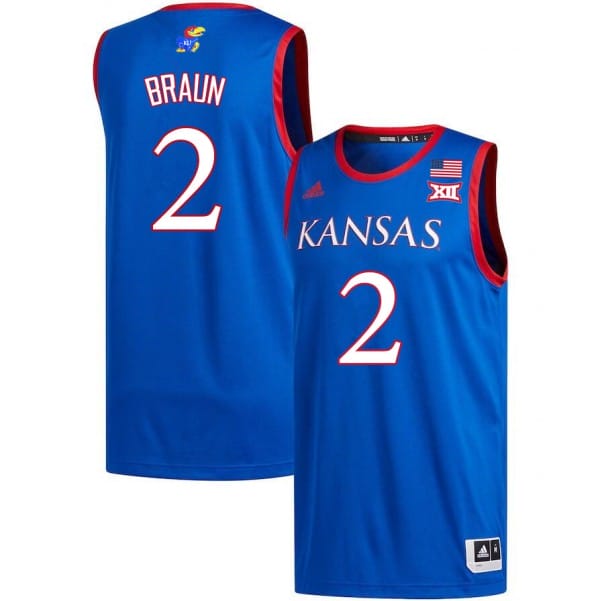 Christian Braun Jersey #2 Kansas Jayhawks Royal Stitched College Basketball Jerseys