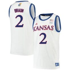 Christian Braun Jersey #2 Kansas Jayhawks White Alumi College Basketball Jerseys