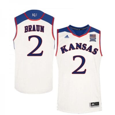 Christian Braun Jersey #2 Kansas Jayhawks White High School College Basketball Jerseys