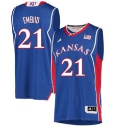 Joel Embiid Jersey #21 Kansas Jayhawks Royal Classic NCAA College Basketball Jerseys