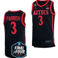 Micah Parrish Jersey #3 San Diego State Aztecs 2023 NCAA National Championship March Madness Black