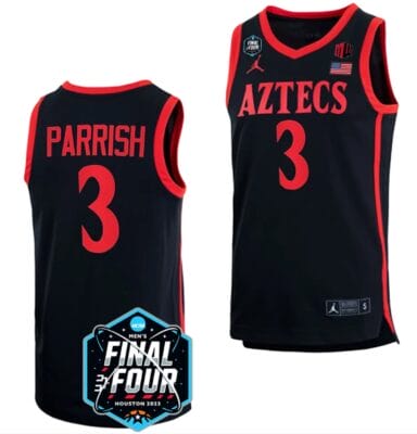 Micah Parrish Jersey #3 San Diego State Aztecs 2023 NCAA National Championship March Madness Black