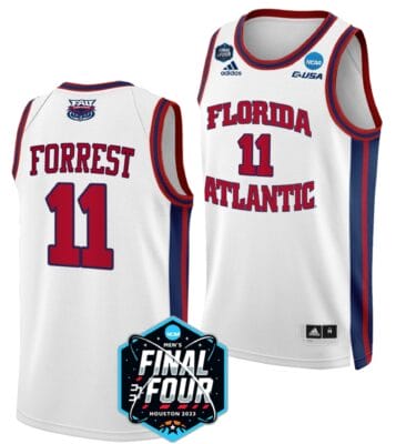 Michael Forrest Jersey #11 FAU Owls College Basketball 2023 NCAA Final Four White