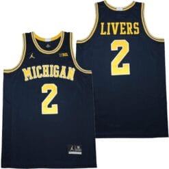 Isaiah Livers Jersey #2 Michigan Wolverines College Basketball Navy