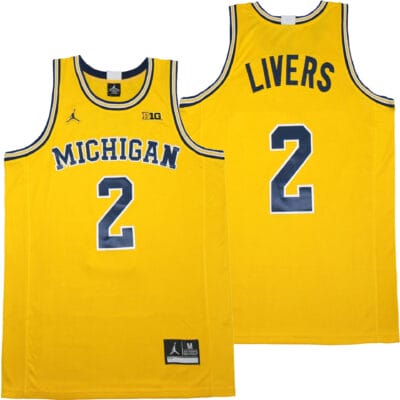Isaiah Livers Jersey #2 Michigan Wolverines NCAA College Basketball Yellow