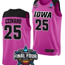 Monika Czinano Jersey Iowa Hawkeyes College Basketball 2023 NCAA Final Four Pink #25