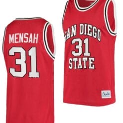 Nathan Mensah Jersey #31 San Diego State Aztecs College Basketball Red Retro