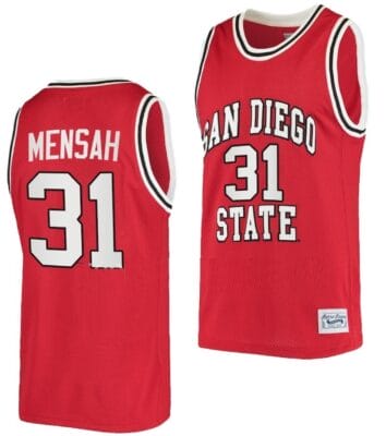 Nathan Mensah Jersey #31 San Diego State Aztecs College Basketball Red Retro