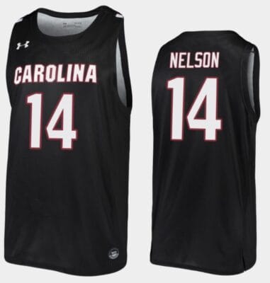 Nathan Nelson Jersey #14 South Carolina Gamecocks College Basketball Black Replica