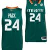 Nijel Pack Jersey Miami Hurricanes College Basketball Away Green #24
