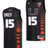 Norchad Omier Jersey Miami Hurricanes College Basketball Black #15