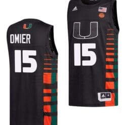 Norchad Omier Jersey Miami Hurricanes College Basketball Black #15