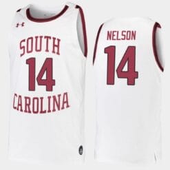 Nathan Nelson Jersey #14 South Carolina Gamecocks College Basketball White Replica